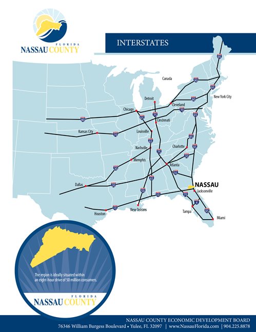 Eastern US interstates map