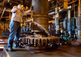 worker at water treatment facility