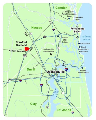regional map of Jacksonville area and property location